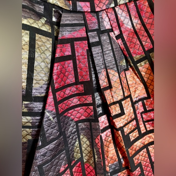 Samuel Dong Taffeta Art Deco Metallic Dress Women’s Medium Samuel2 Art to Wear - Picture 3 of 7